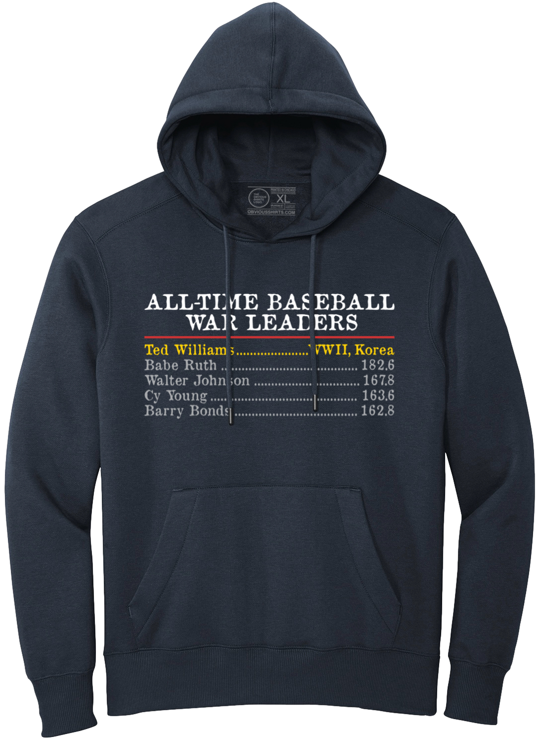 BASEBALL'S WAR LEADERS (HOODED SWEATSHIRT)