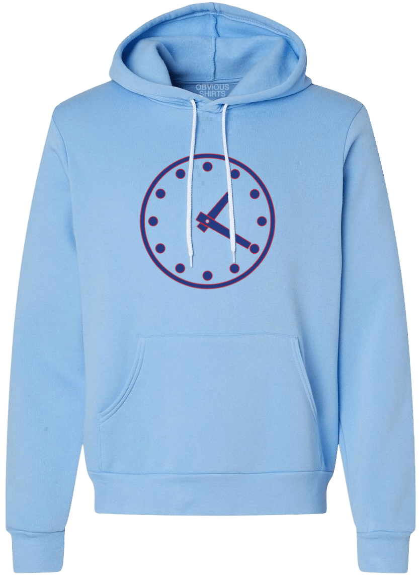 WRIGLEY CLOCK ELECTRIC BLUES. (HOODED SWEATSHIRT) - OBVIOUS SHIRTS