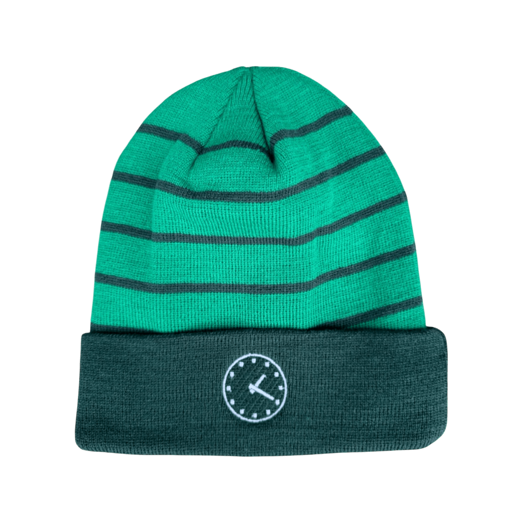 WRIGLEY CLOCK STRIPED BEANIE. (NO POM) - OBVIOUS SHIRTS