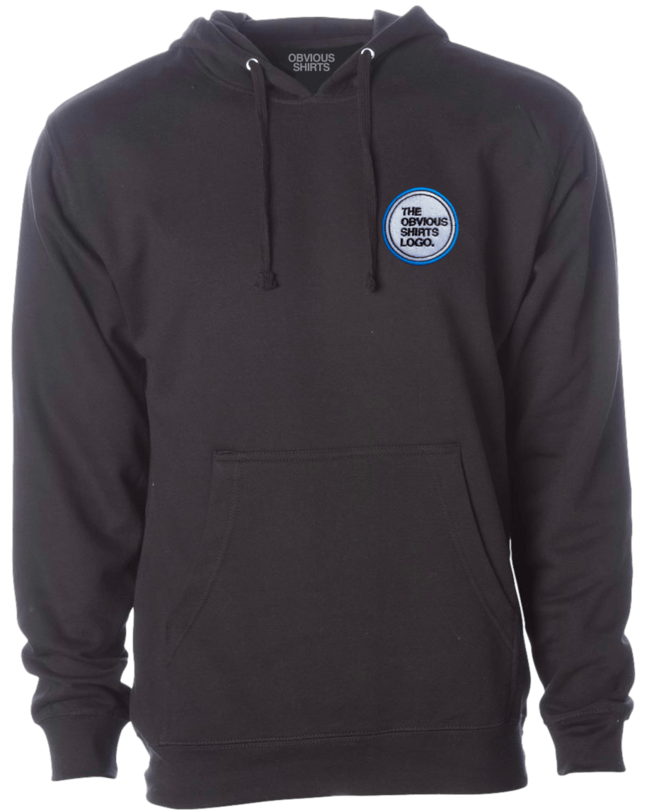 OBVIOUS SHIRTS LOGO. (BLACK HOODED SWEATSHIRT) OBVIOUS SHIRTS.