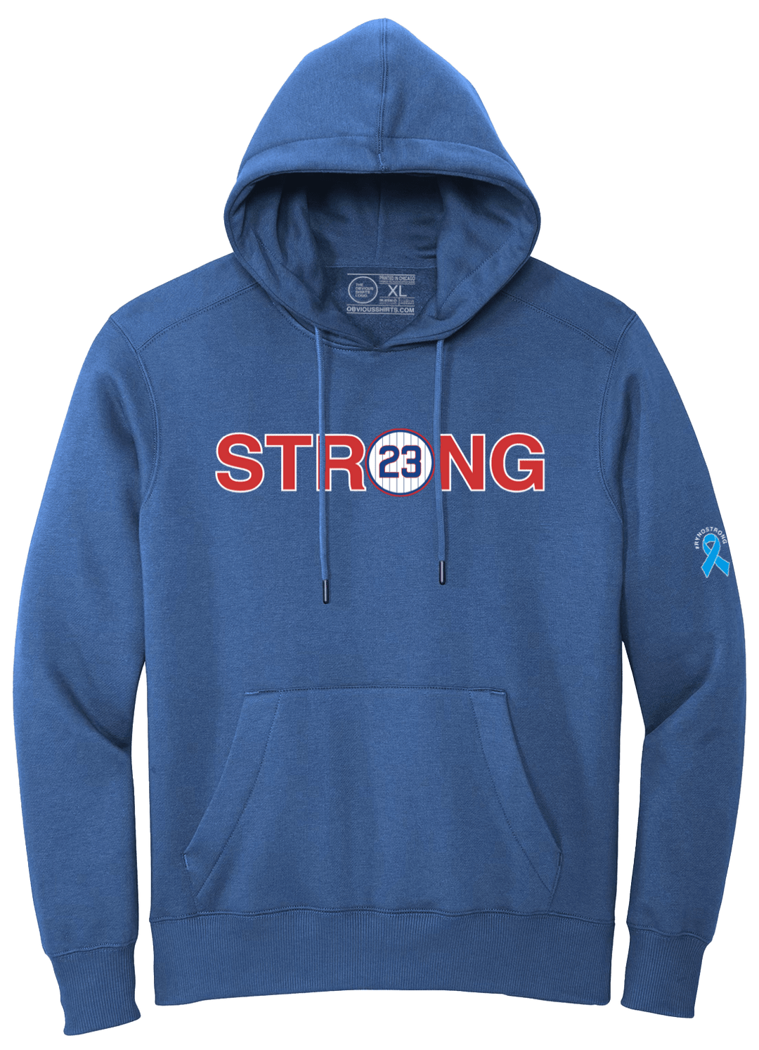 WE ARE ALL RYNO STRONG. (BLUE HOODED SWEATSHIRT) - OBVIOUS SHIRTS
