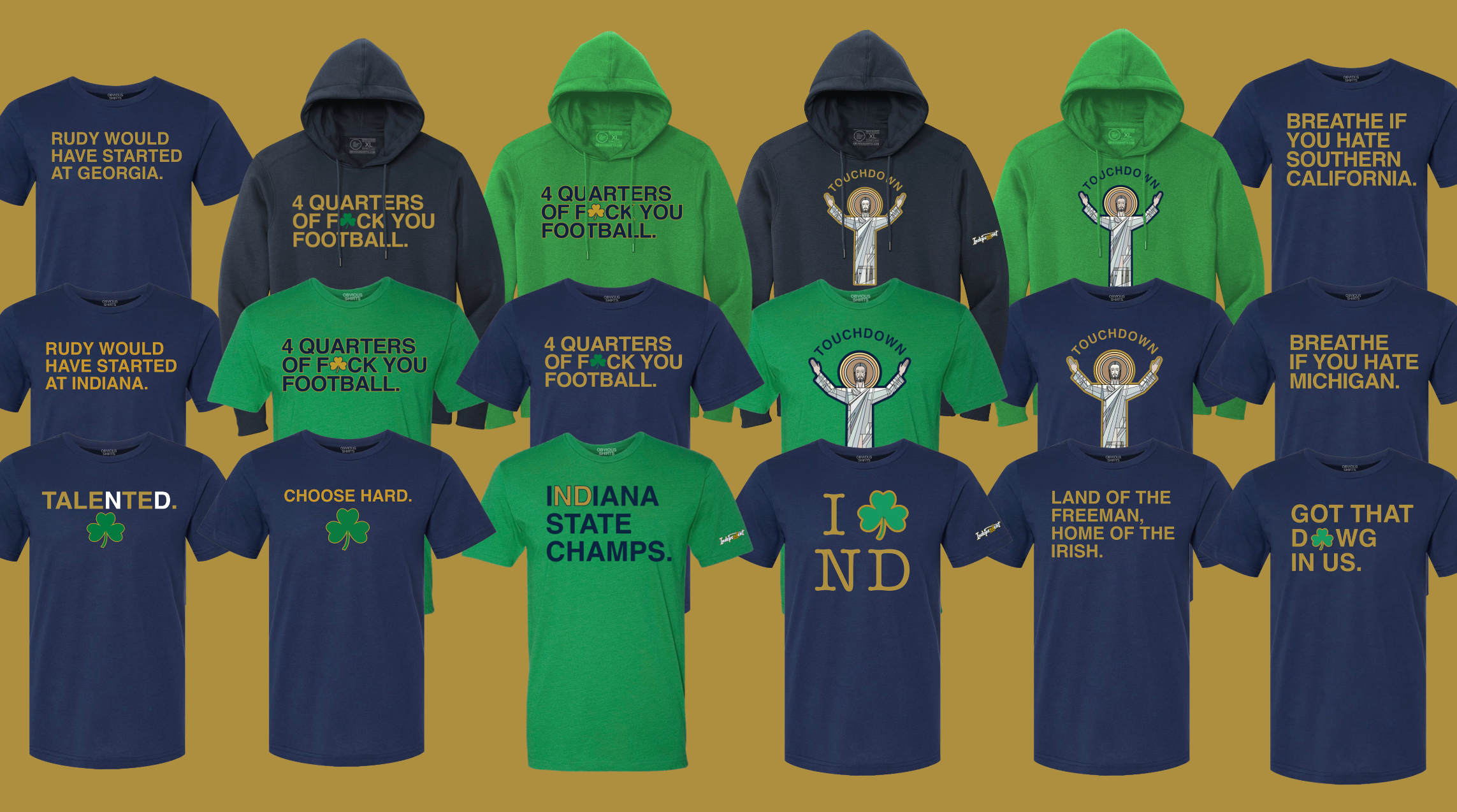 4 QUARTERS OF F☘️CK YOU FOOTBALL! - OBVIOUS SHIRTS