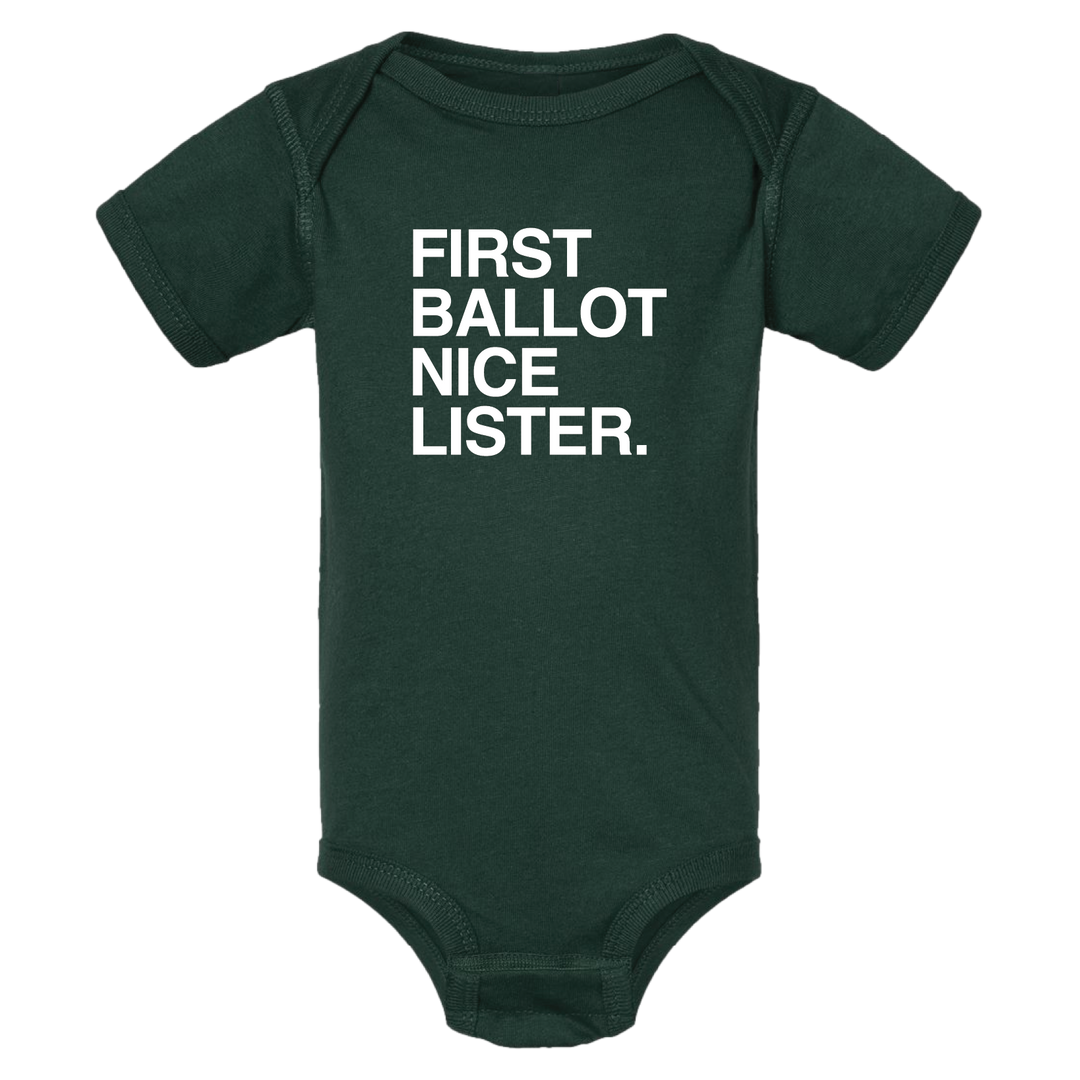 FIRST BALLOT NICE LISTER.