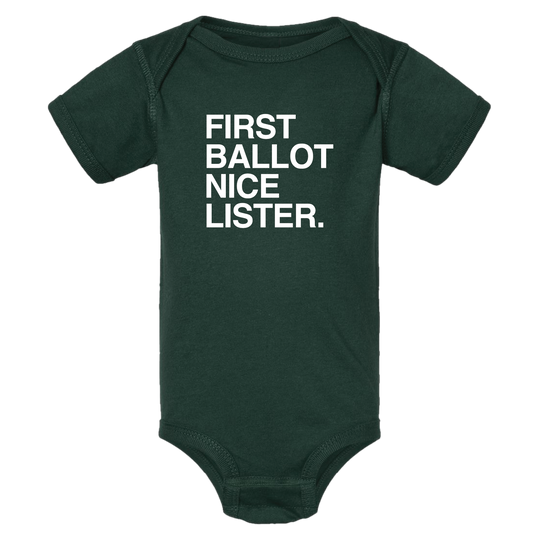 FIRST BALLOT NICE LISTER.