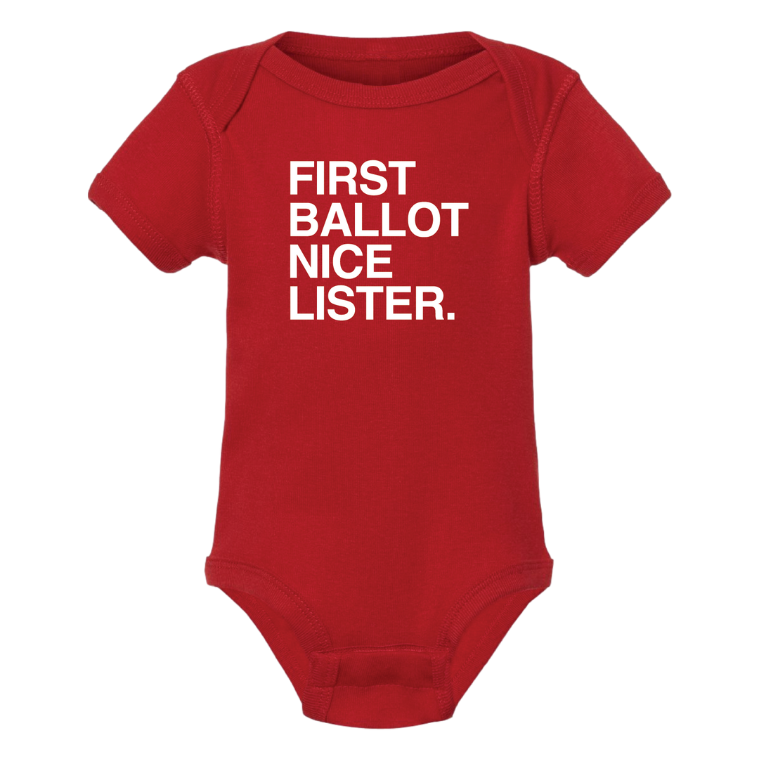 FIRST BALLOT NICE LISTER.