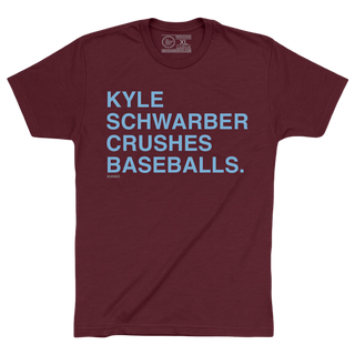 KYLE SCHWARBER CRUSHES BASEBALLS. - OBVIOUS SHIRTS
