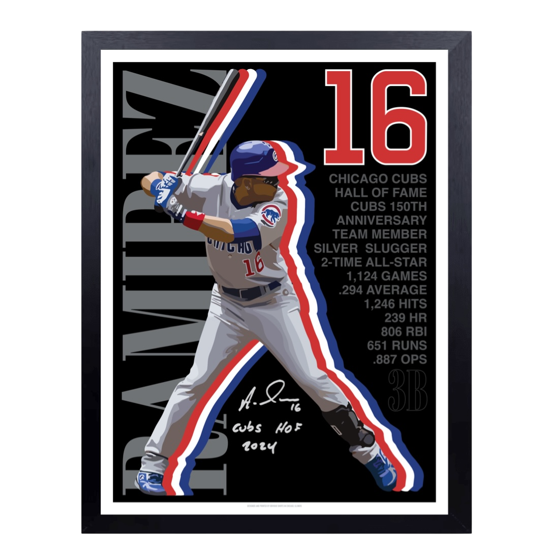 SIGNED ARAMIS RAMIREZ CUBS ACCOMPLISHMENTS POSTER (18x24)