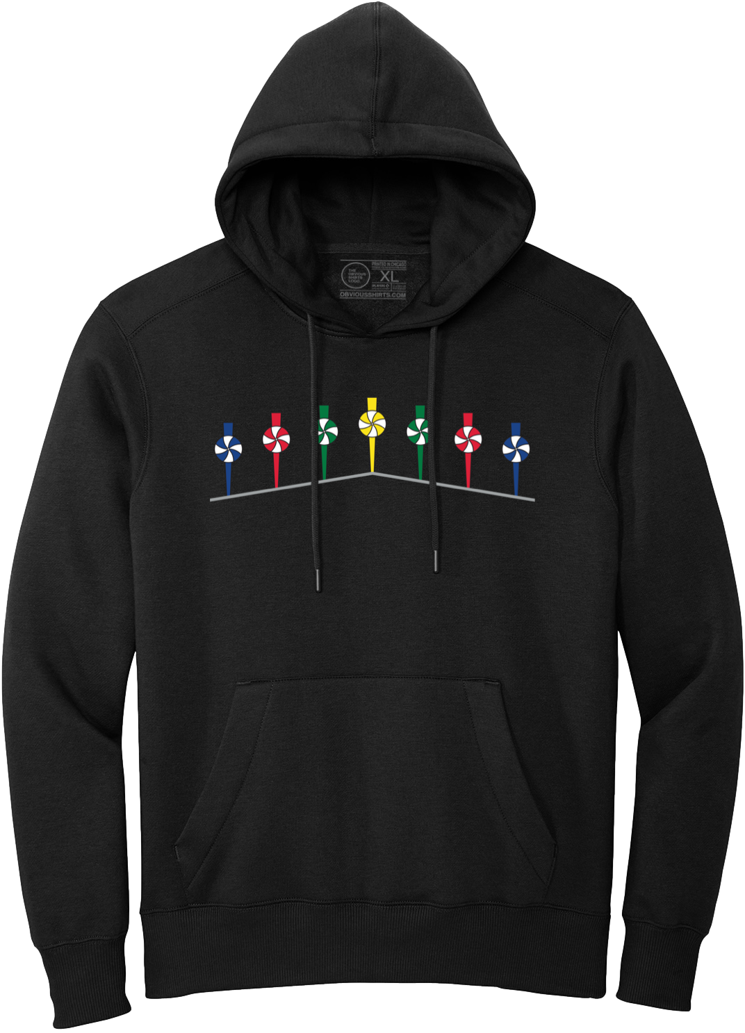 SOUTH SIDE PINWHEELS (HOODED SWEATSHIRT) - OBVIOUS SHIRTS
