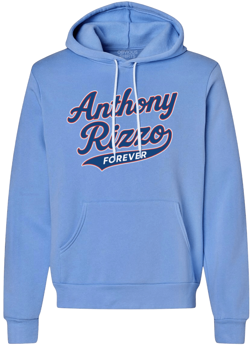 ANTHONY RIZZO FOREVER. (BASEBALL SCRIPT HOODED SWEATSHIRT) - OBVIOUS SHIRTS