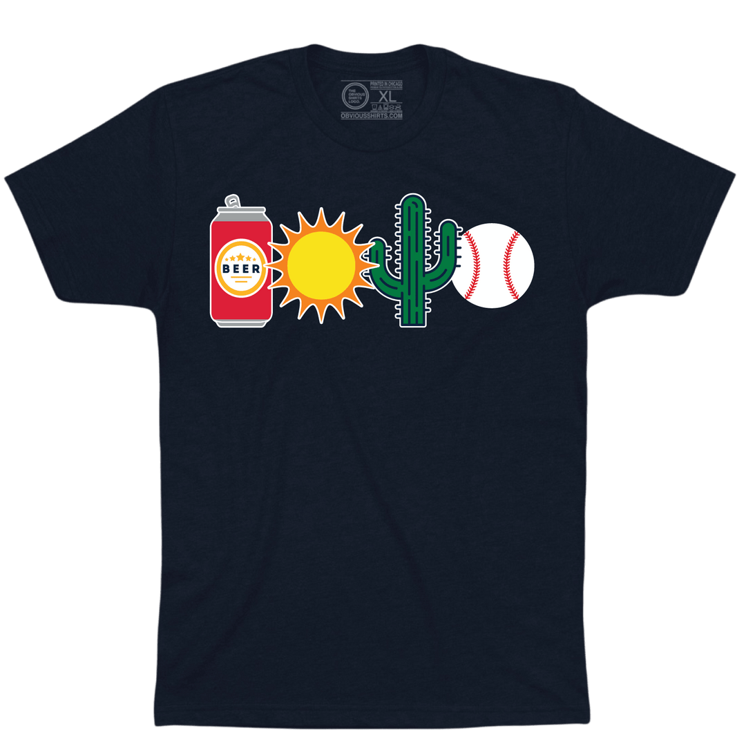 BEER, SUN, CACTUS AND BASEBALL. - OBVIOUS SHIRTS