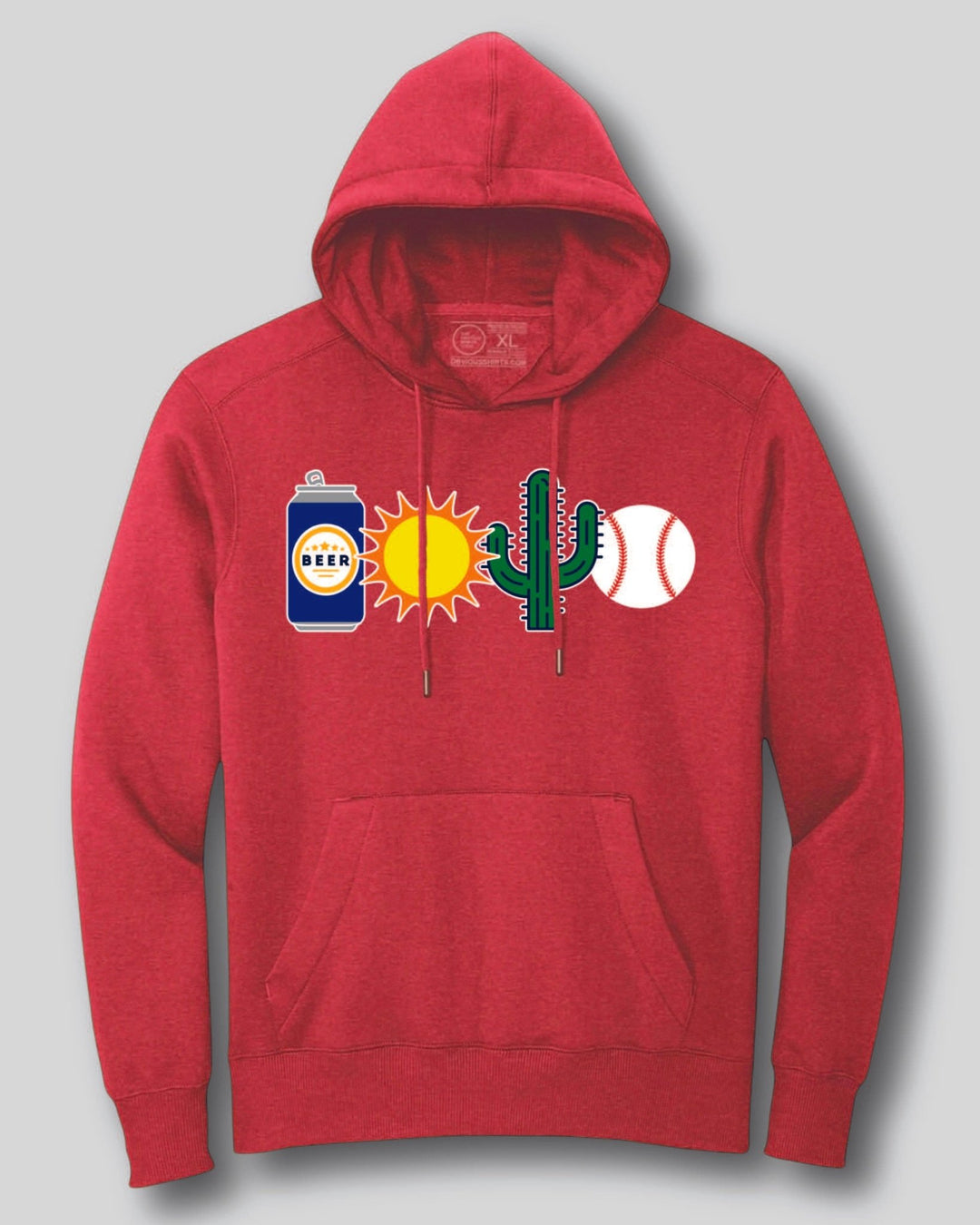 BEER SUN CACTUS BASEBALL. (BLACK HOODED SWEATSHIRT) - OBVIOUS SHIRTS