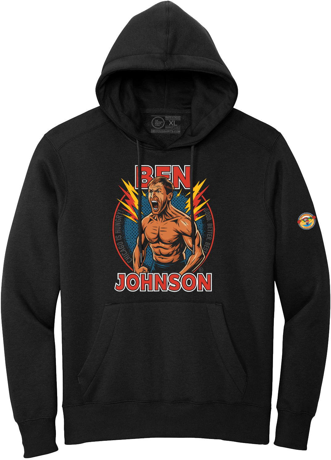 BEN JOHNSON SHIRTLESS HOODIE (100% DONATED) - OBVIOUS SHIRTS