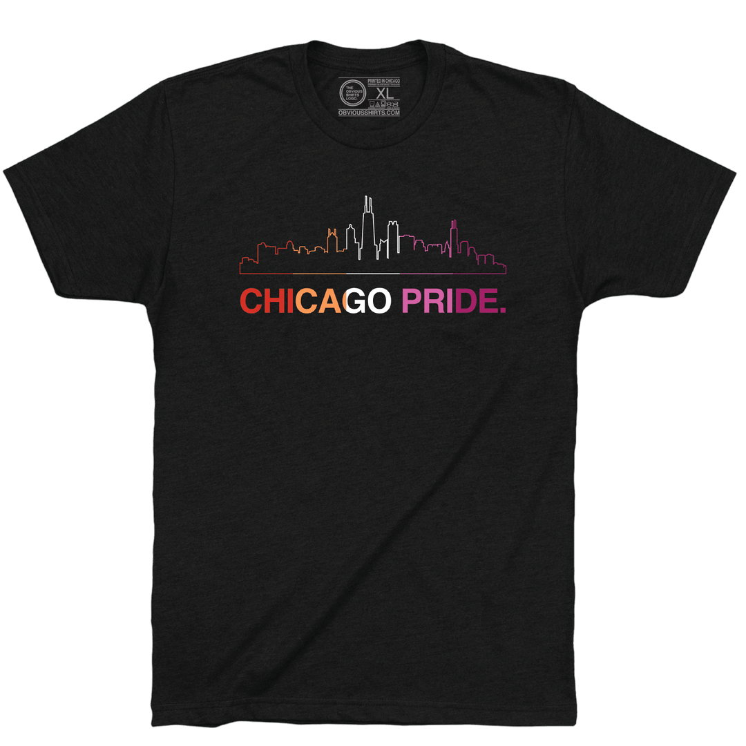CHICAGO PRIDE SKYLINE. (CHOOSE YOUR FLAG) - OBVIOUS SHIRTS