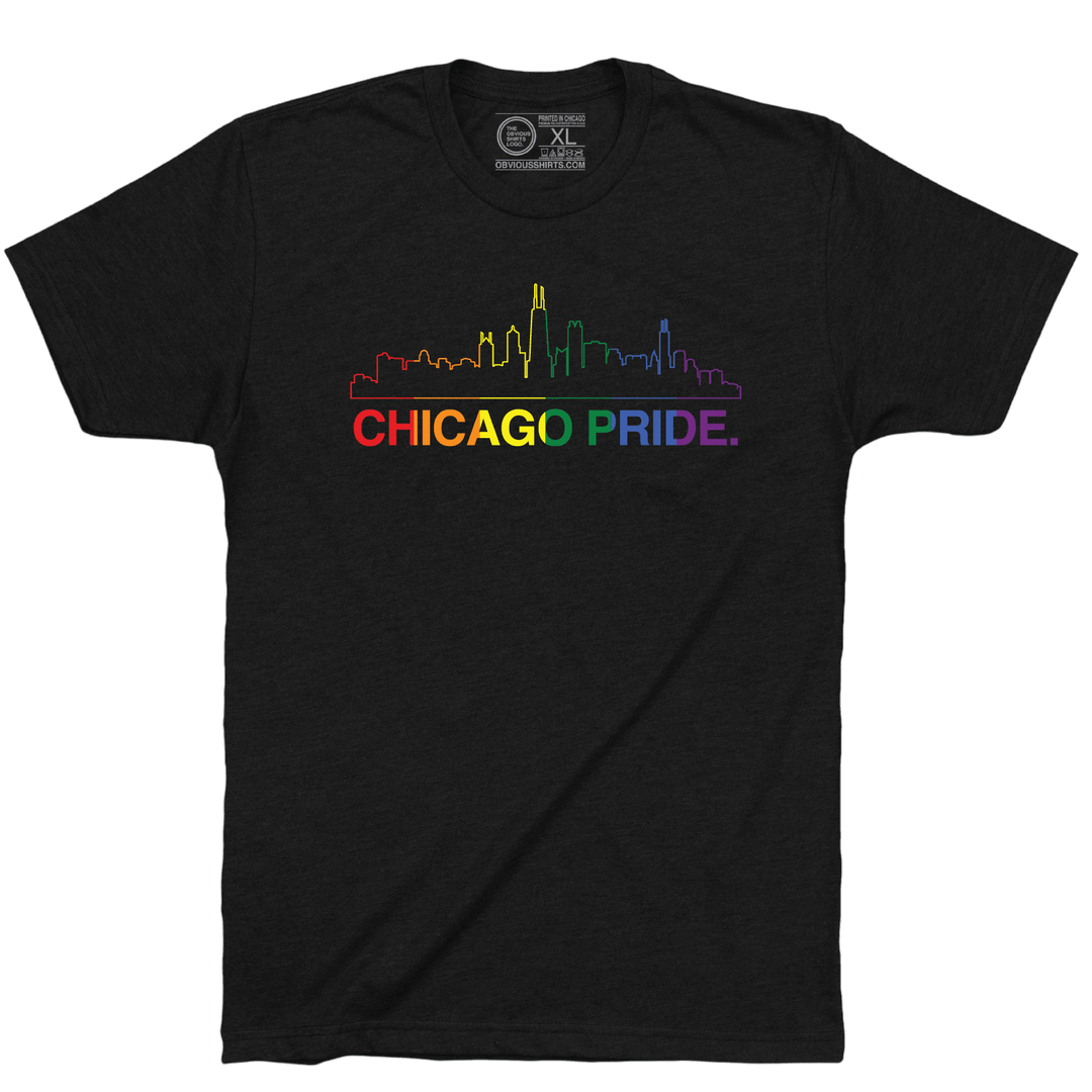 CHICAGO PRIDE SKYLINE. (CHOOSE YOUR FLAG) - OBVIOUS SHIRTS