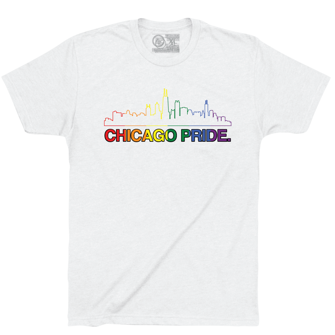 CHICAGO PRIDE SKYLINE. (CHOOSE YOUR FLAG) - OBVIOUS SHIRTS