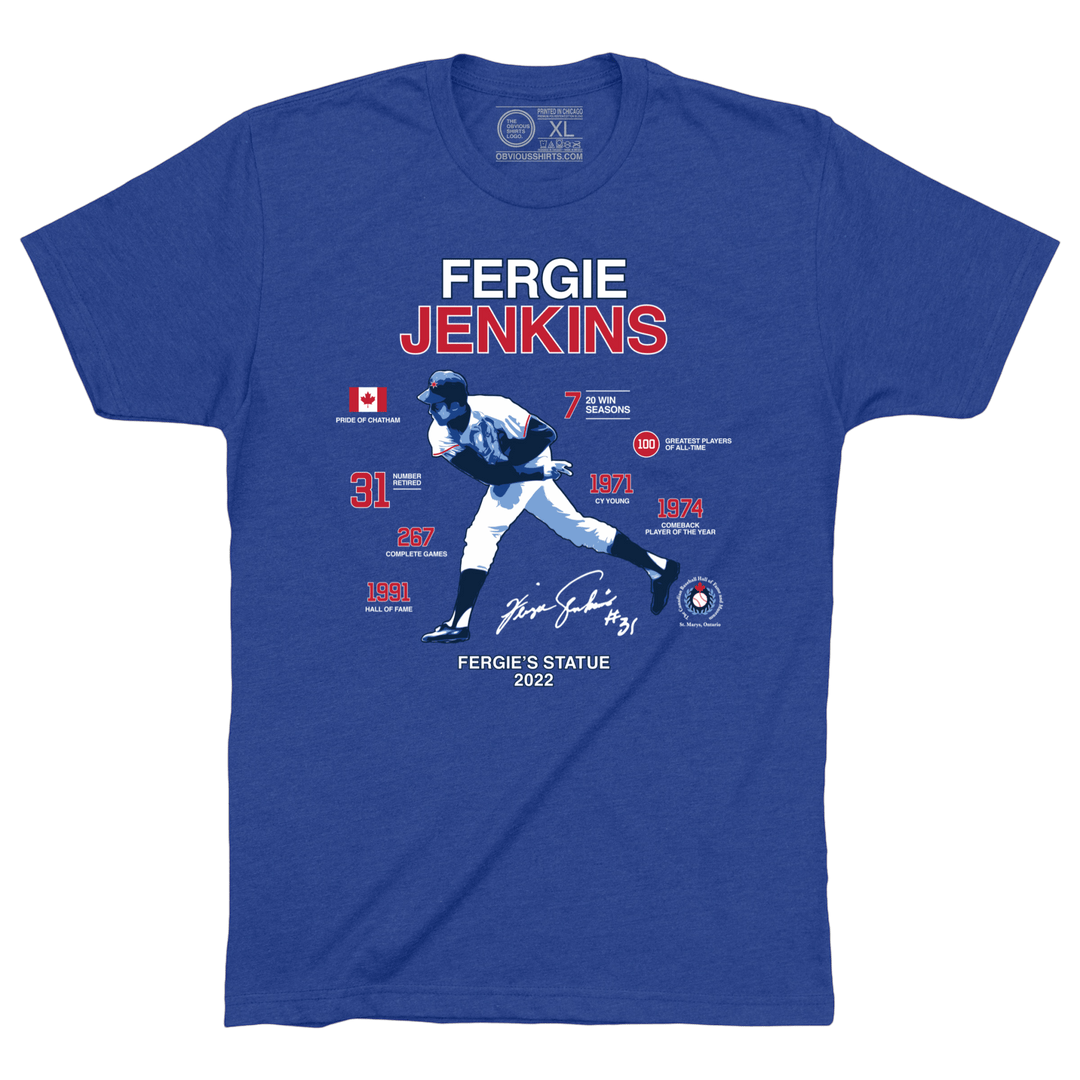 FERGIE JENKINS STATUE DEDICATION SHIRT. - OBVIOUS SHIRTS