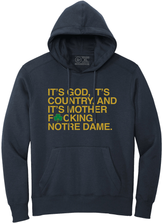 GOD, COUNTRY AND ND. (HOODED SWEATSHIRT) - OBVIOUS SHIRTS
