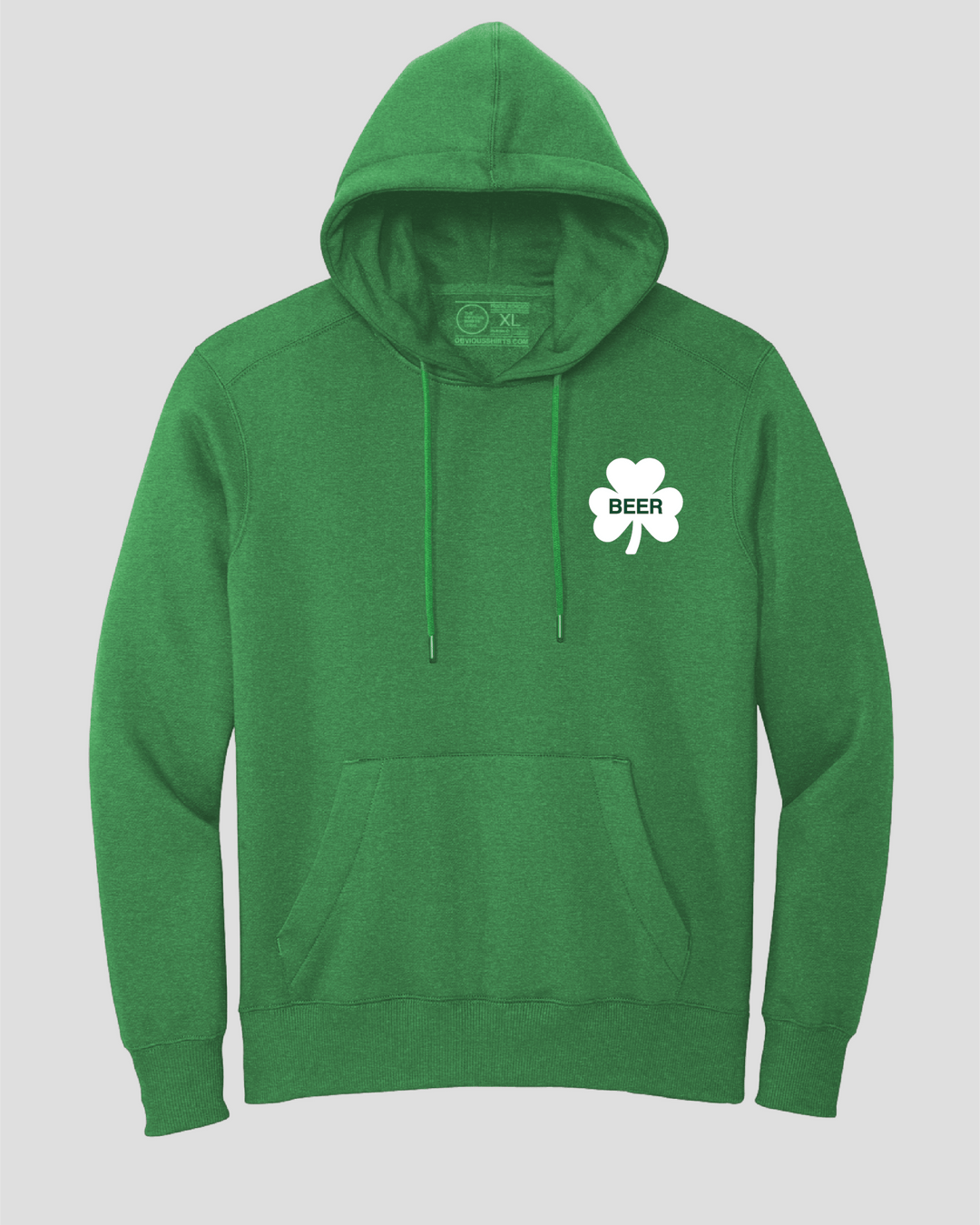 GREEN BEER CLOVER. (HOODED SWEATSHIRT) - OBVIOUS SHIRTS