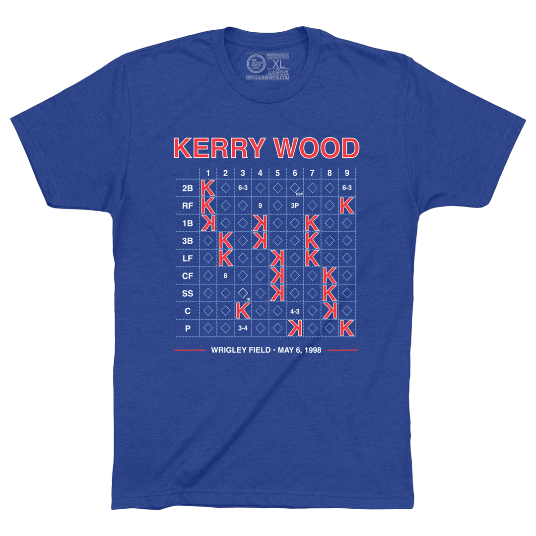 KERRY WOOD 20 STRIKEOUT SCORECARD. - OBVIOUS SHIRTS