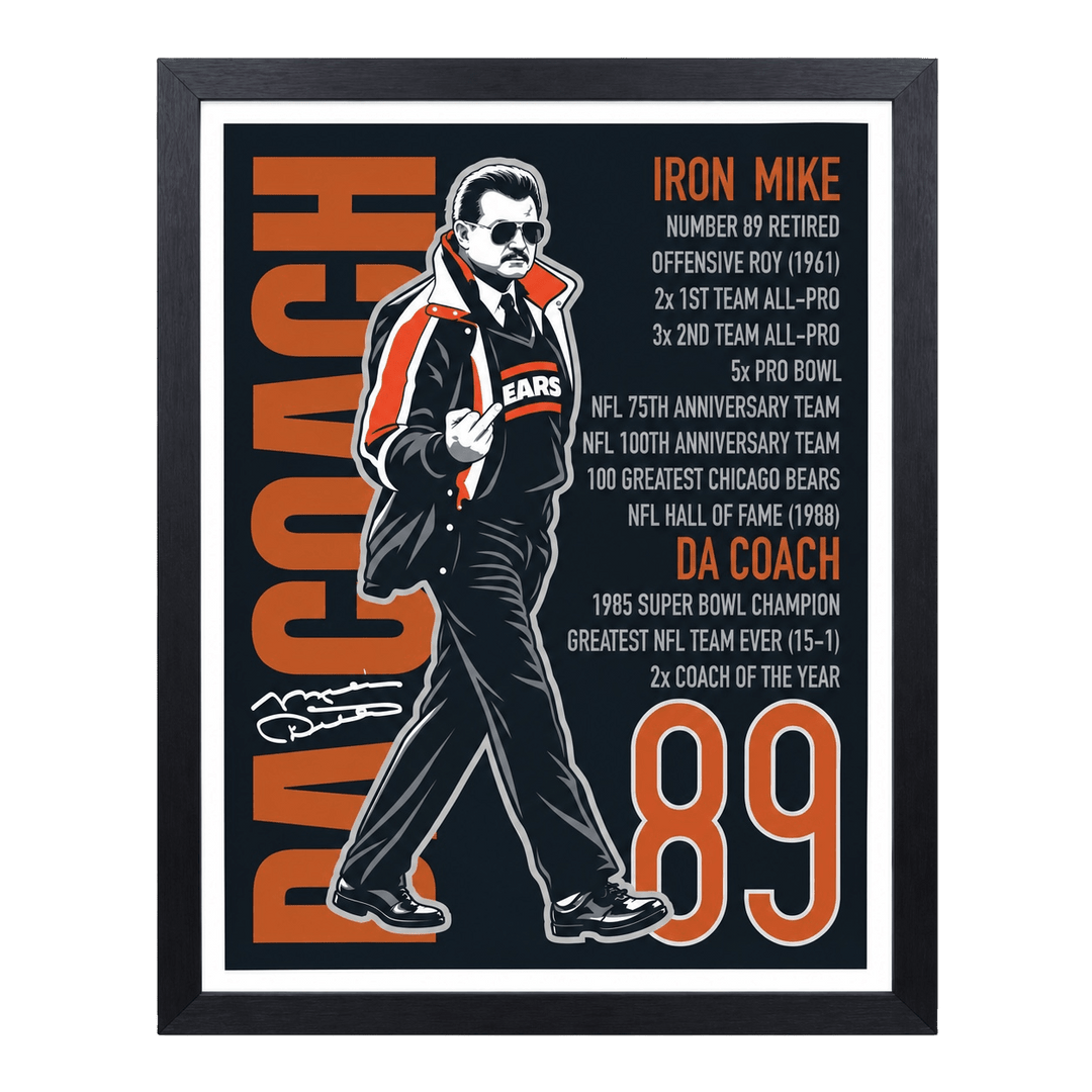 MIKE DITKA CAREER FRAMED POSTER (18x24) - OBVIOUS SHIRTS