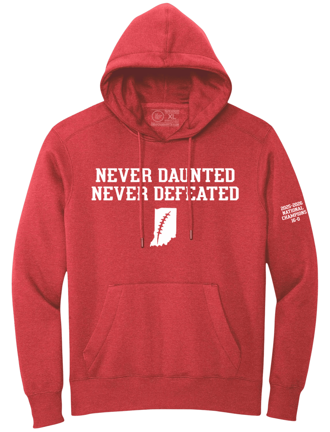 NEVER DAUNTED. NEVER DEFEATED. (HOODED SWEATSHIRT) - OBVIOUS SHIRTS
