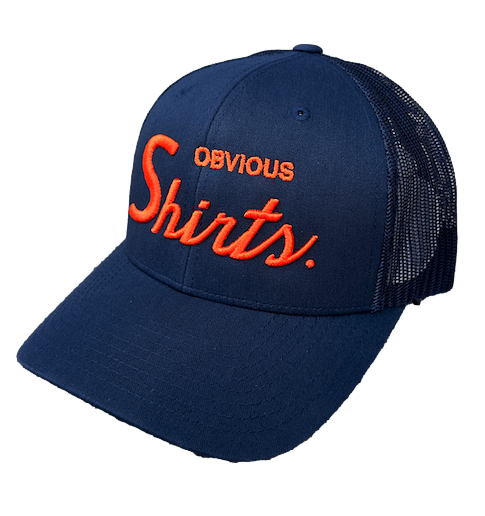 OBVIOUS SHIRTS SCRIPT SNAPBACK (NAVY/NAVY) - OBVIOUS SHIRTS