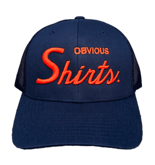 OBVIOUS SHIRTS SCRIPT SNAPBACK (NAVY/NAVY) - OBVIOUS SHIRTS