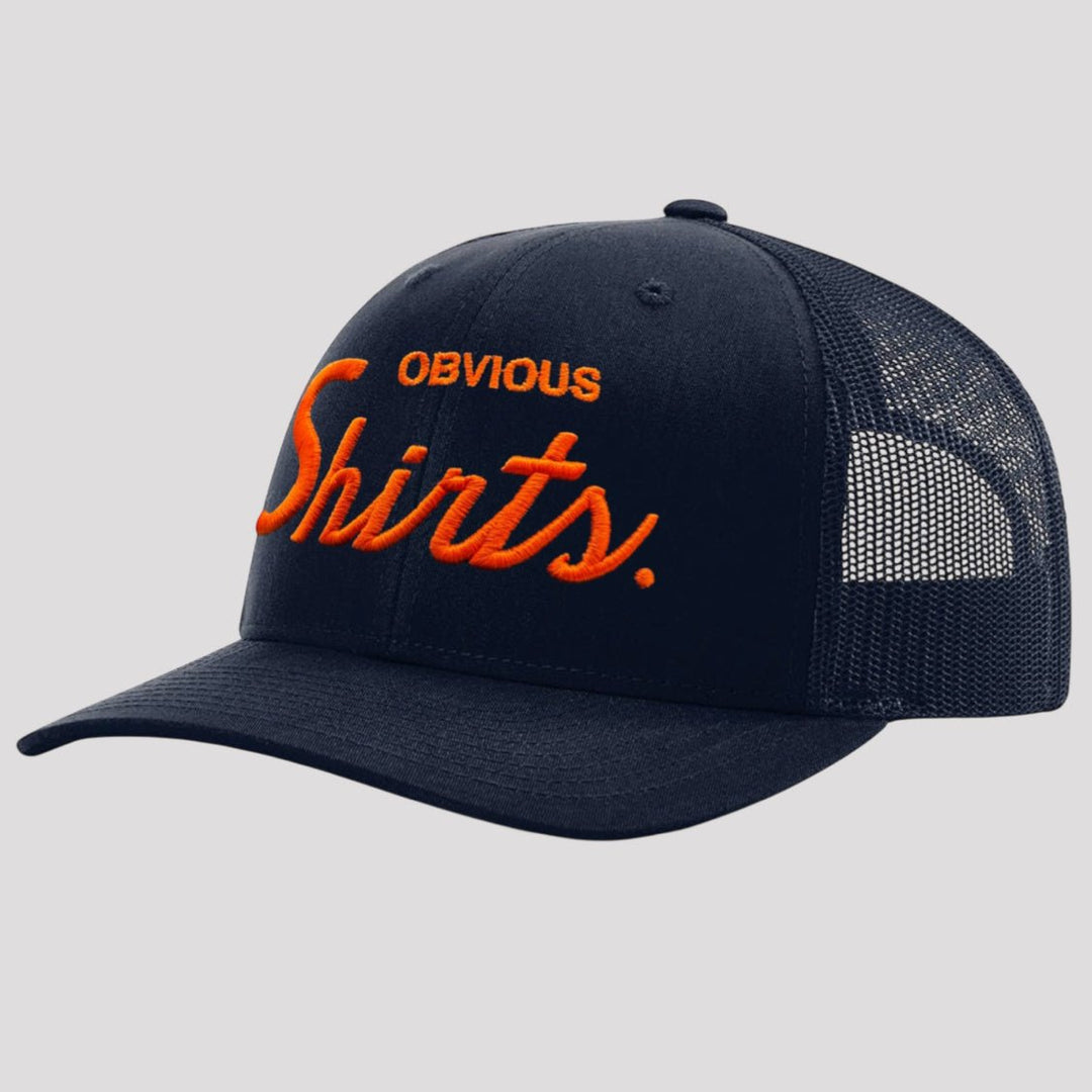 OBVIOUS SHIRTS SCRIPT SNAPBACK (NAVY/NAVY) - OBVIOUS SHIRTS