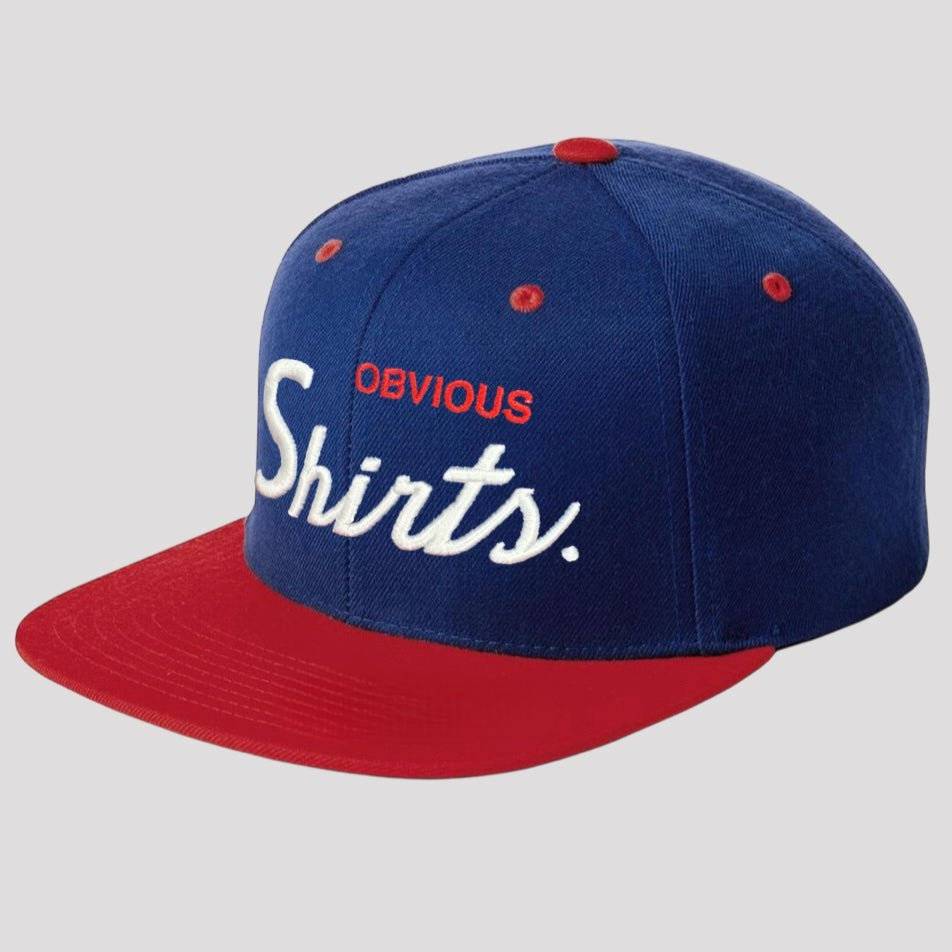 OBVIOUS SHIRTS SCRIPT SNAPBACK (ROYAL/RED) - Main Image