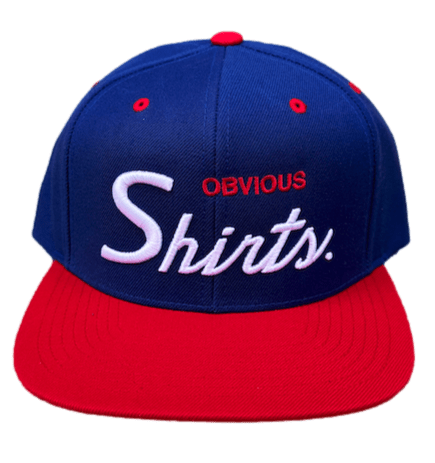 OBVIOUS SHIRTS SCRIPT SNAPBACK (ROYAL/RED) - OBVIOUS SHIRTS