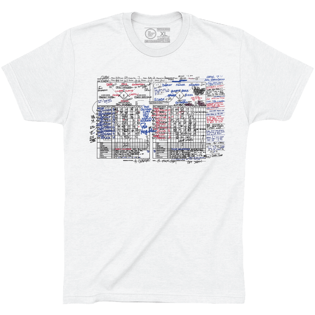 PAT HUGHES GAME 7 SCORECARD SHIRT! - OBVIOUS SHIRTS