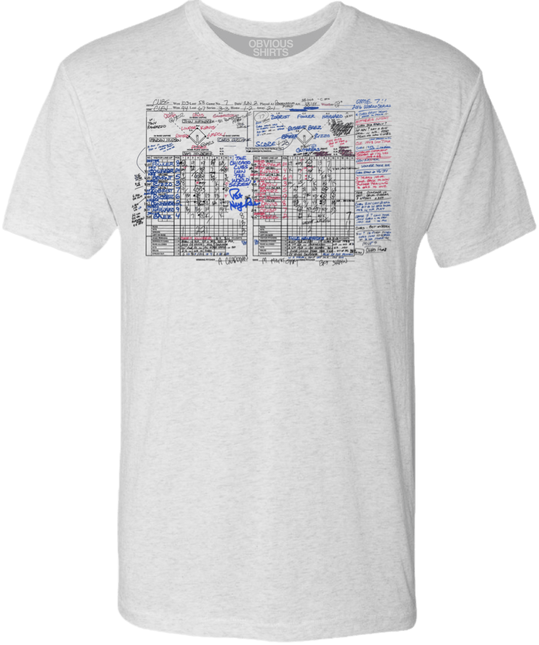 PAT HUGHES GAME 7 SCORECARD SHIRT! - OBVIOUS SHIRTS