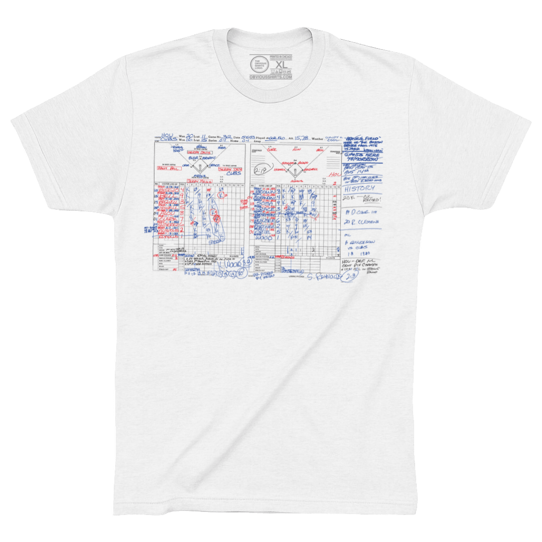 PAT HUGHES KERRY WOOD 20 STRIKEOUT SCOREBOOK. - OBVIOUS SHIRTS