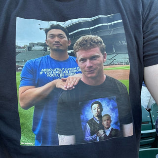 Additional view of PCEIYA. (Inception) shirt featuring Pete Crow-Armstrong and Seiya Suzuki by Obvious Shirts