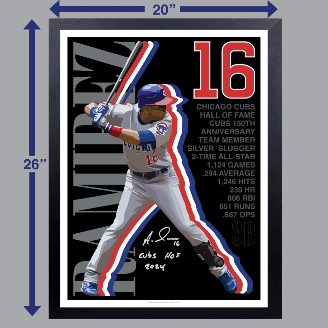 SIGNED ARAMIS RAMIREZ CUBS ACCOMPLISHMENTS POSTER (18x24)