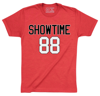 Showtime is Back. (Red) shirt featuring Michael Jordan by Obvious Shirts