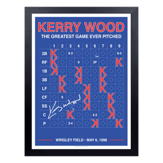 SIGNED 18"x24" KERRY WOOD 20K SCORECARD (WITH FRAME) - OBVIOUS SHIRTS
