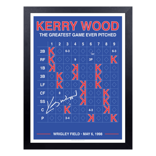 SIGNED 18"x24" KERRY WOOD 20K SCORECARD (WITH FRAME) - OBVIOUS SHIRTS