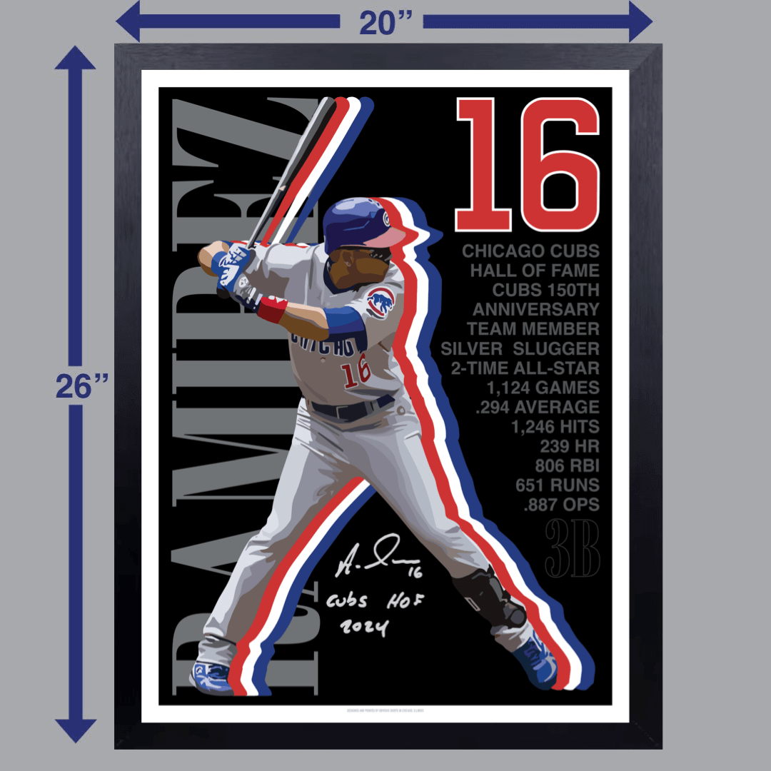 Additional view of Signed Aramis Ramirez Cubs Accomplishments Poster (18x24) by Obvious Shirts