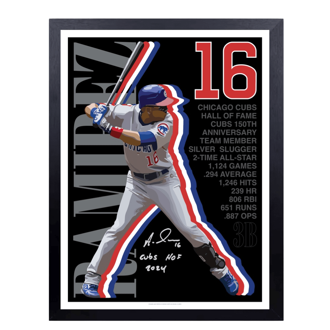 SIGNED ARAMIS RAMIREZ CUBS ACCOMPLISHMENTS POSTER (18x24) - OBVIOUS SHIRTS
