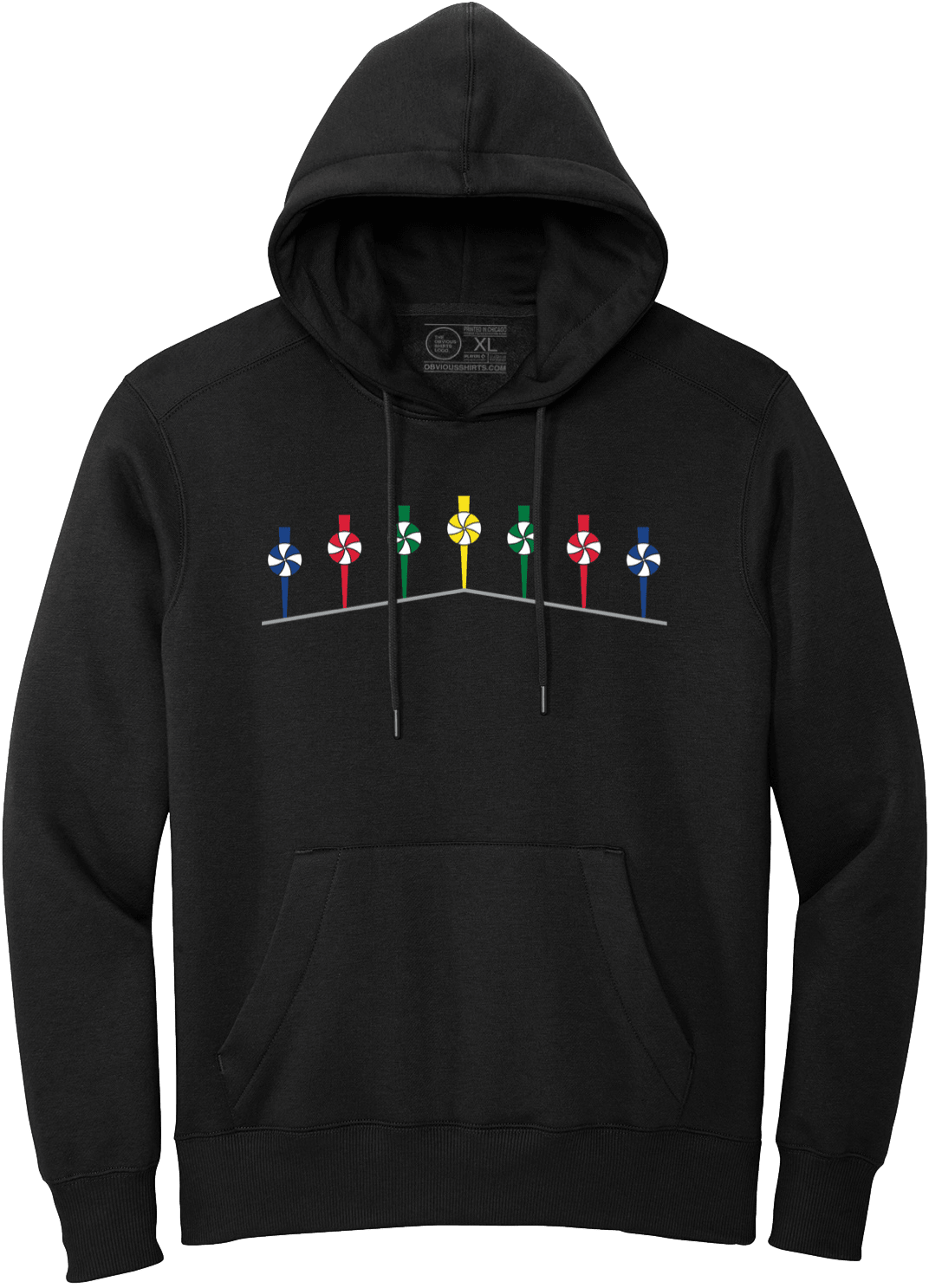 SOUTH SIDE PINWHEELS (HOODED SWEATSHIRT) - OBVIOUS SHIRTS