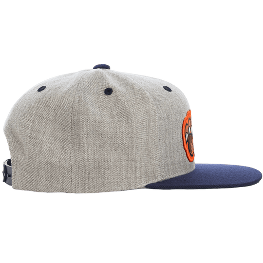 THE BEAR CLAW FLAT BILL SNAPBACK HAT (HEATHER GREY/NAVY) - OBVIOUS SHIRTS