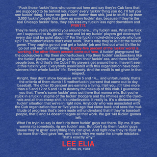 THE LEE ELIA TIRADE. - OBVIOUS SHIRTS