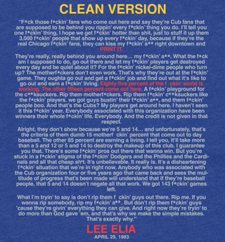 THE LEE ELIA TIRADE. - OBVIOUS SHIRTS