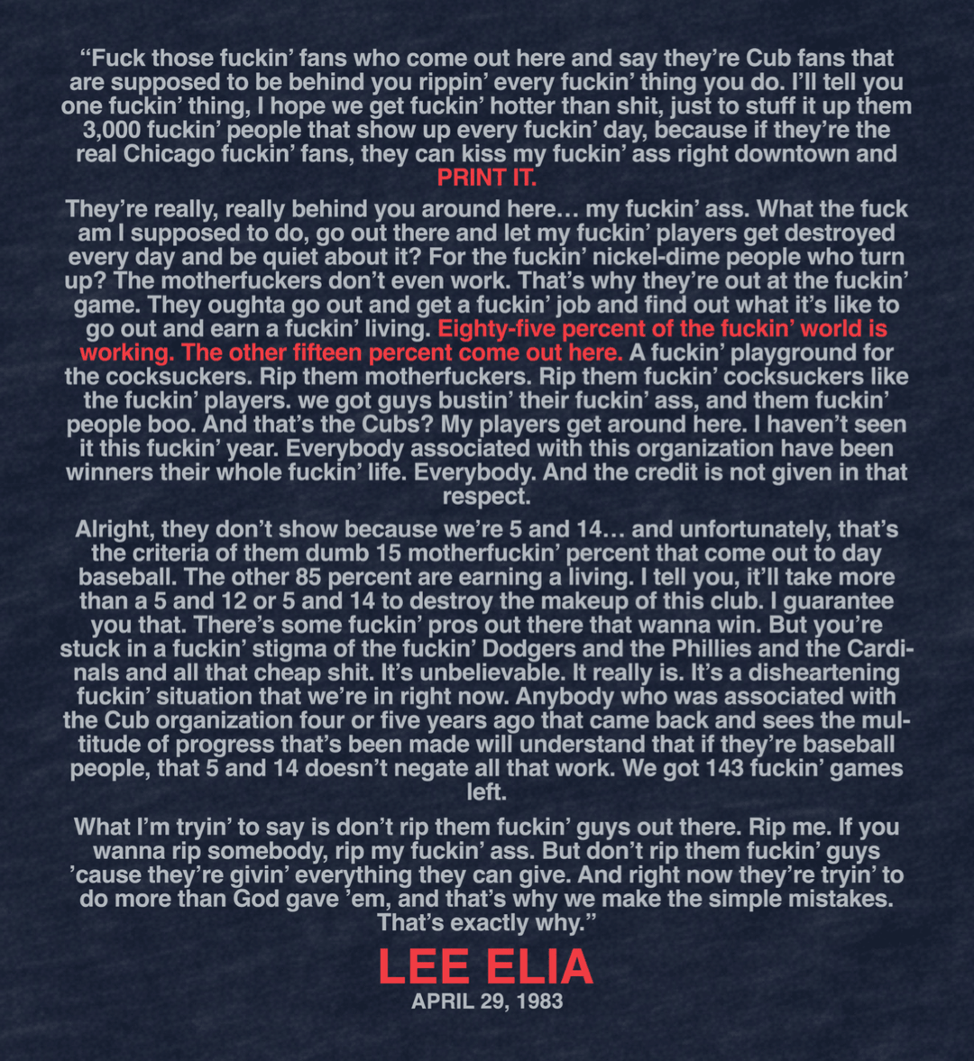 THE LEE ELIA TIRADE (POCKET LOGO) - OBVIOUS SHIRTS