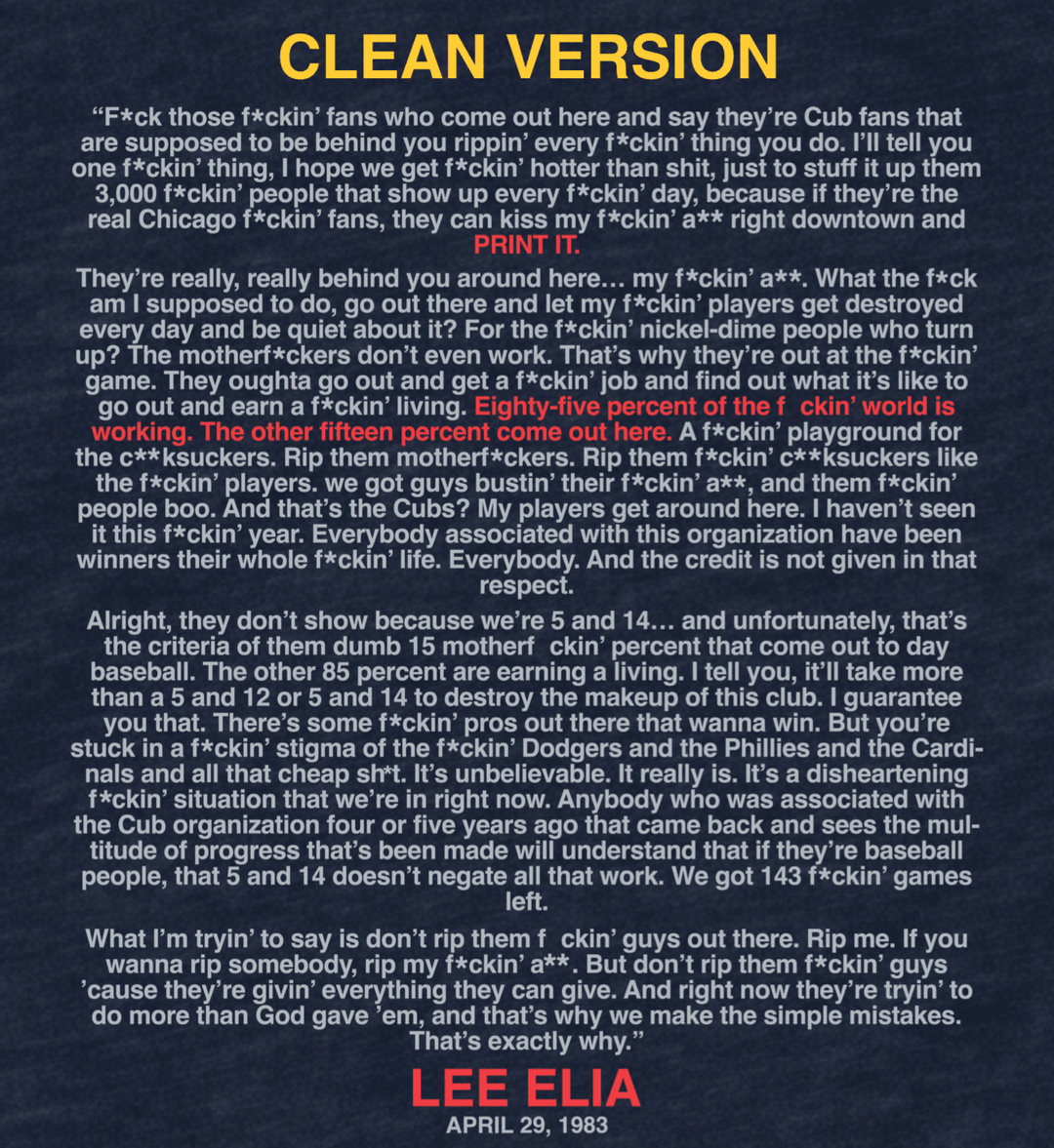 THE LEE ELIA TIRADE (POCKET LOGO) - OBVIOUS SHIRTS