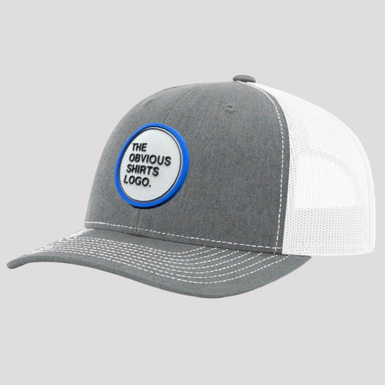 THE OBVIOUS SHIRTS LOGO 3D PATCH SNAPBACK HAT. (GREY/WHITE) - OBVIOUS SHIRTS