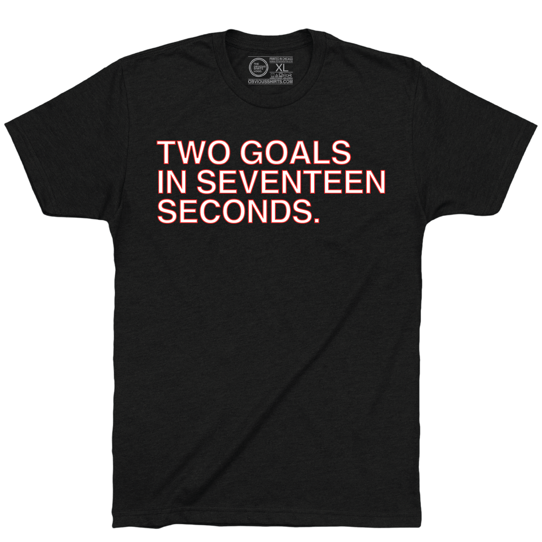 TWO GOALS IN SEVENTEEN SECONDS. (BLACK) - OBVIOUS SHIRTS