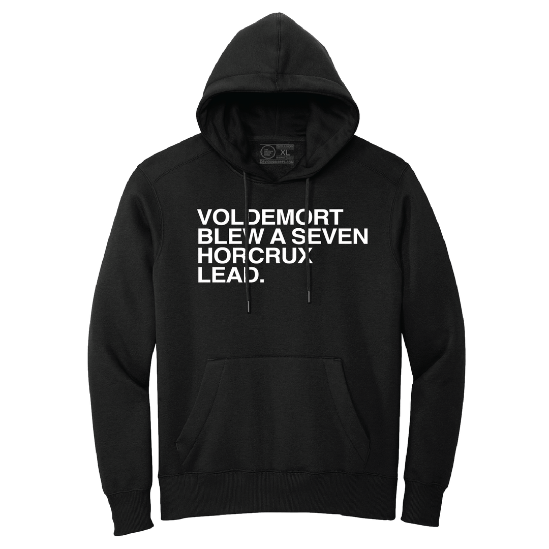 VOLDEMORT BLEW A SEVEN HORCRUX LEAD. (BLACK & WHITE) HOODED SWEATSHIRT - OBVIOUS SHIRTS