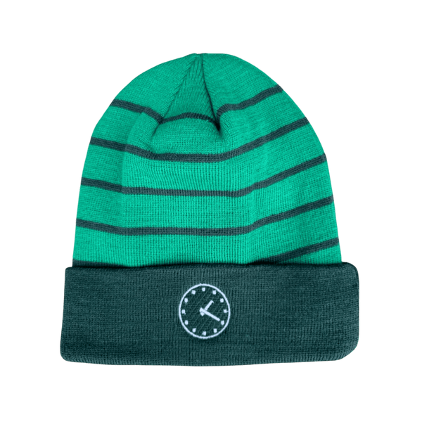 WRIGLEY CLOCK STRIPED BEANIE. (NO POM) – OBVIOUS SHIRTS